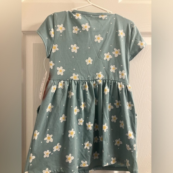 ❤️Deep Sea Foam Green Floral Girls Dress, Wonder Nation Size: 4-5, Pockets, NWT - Picture 8 of 8